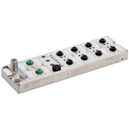 MURR ELEKTRONIK SOLID67 DIO16 60mm M12L 5P, Compact module, metal, ProfiNet EthernetIP via M12-d 54503